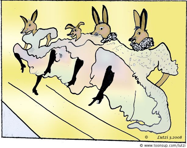 Cartoon: Osterhasen a la Toulouse-Lautrec 1