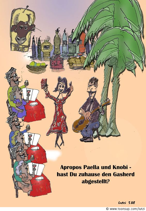 Cartoon: Paella und Knobi 1