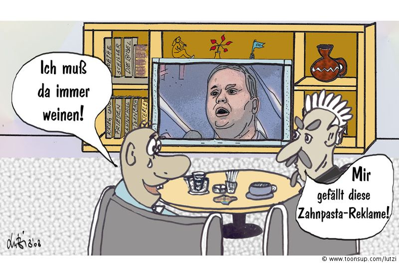 Cartoon: Herbie und Obba sehen fern 1