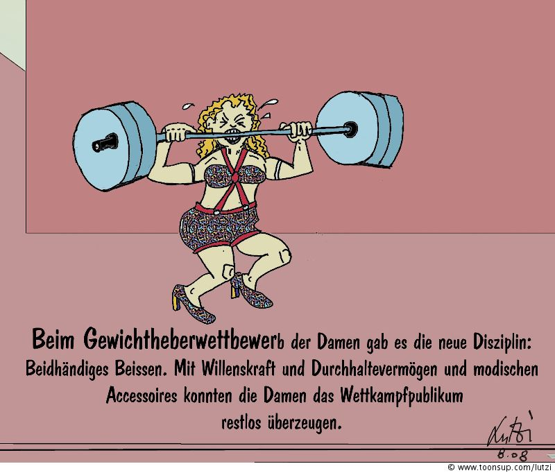Cartoon: Gewichtheben der Frauen 1