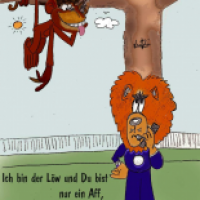 Die Fabel vom Löwen und dem Affen