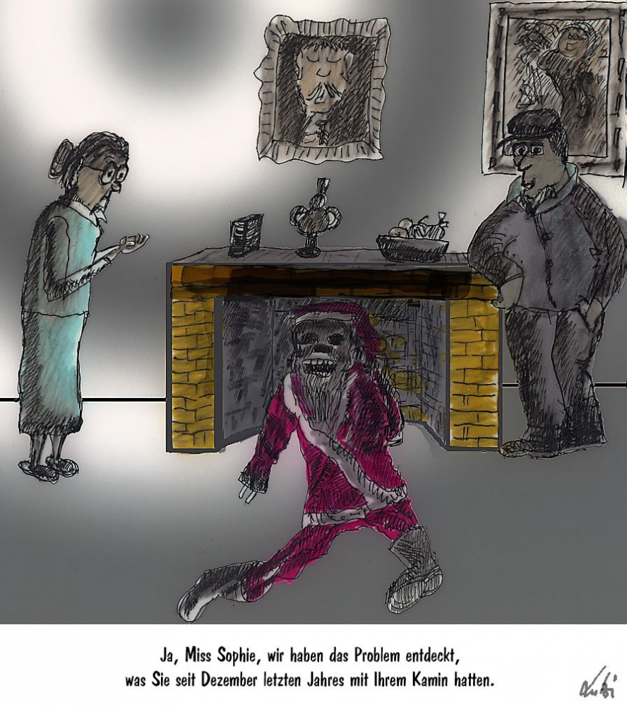 Cartoon: Probleme mit dem Kamin 1