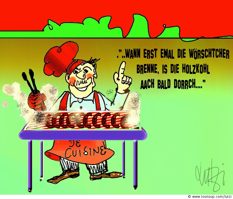 Cartoon: Das letzte Grillwürstchen in diesem Jahr... 1