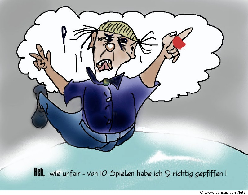 Cartoon: Schiri fällt aus allen Wolken 1
