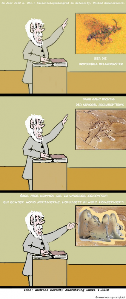 Cartoon: Palaeontologische Sensation 1