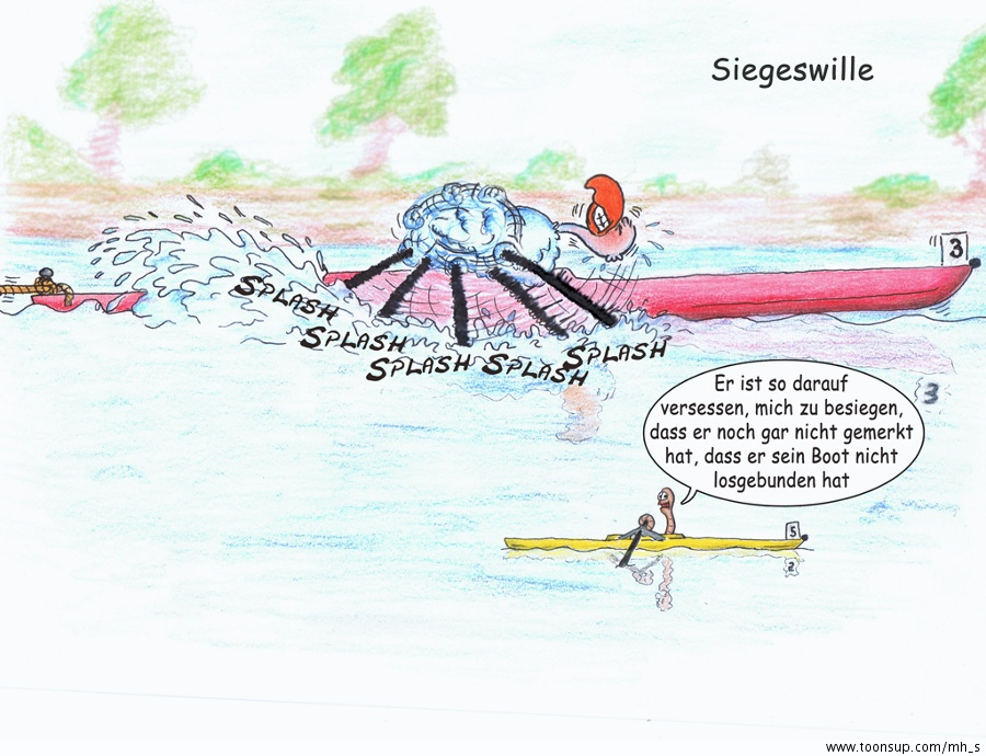 Cartoon: Rudi der Regenwurm - Siegeswille 1