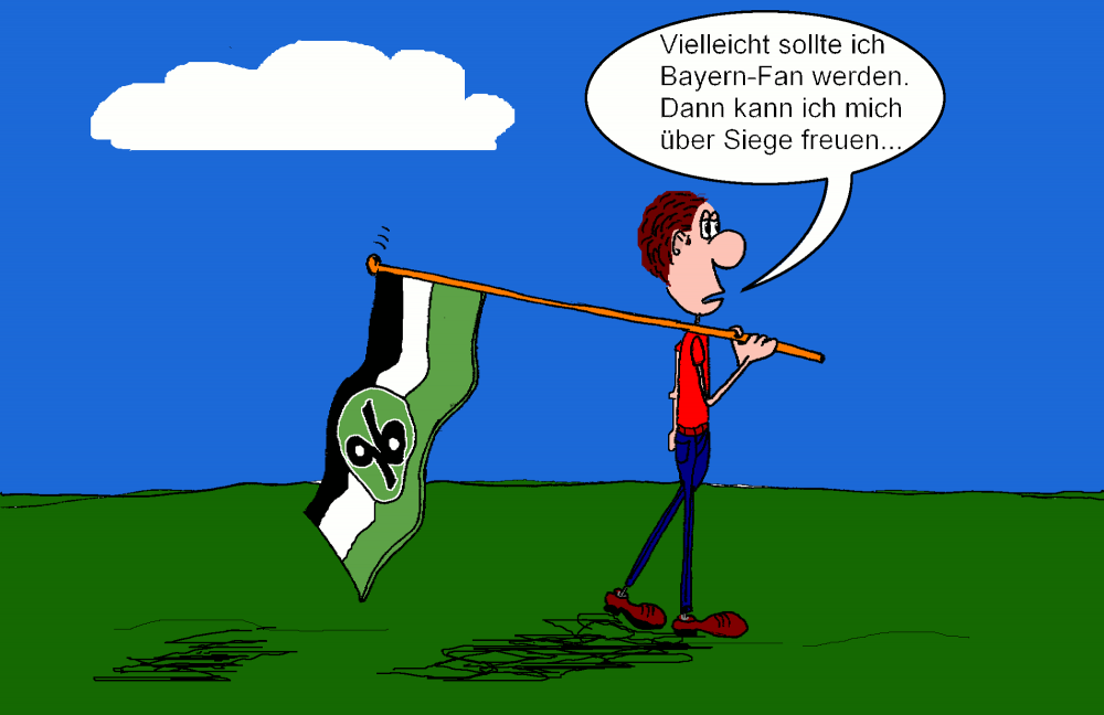 Cartoon: 96 Fan mit Fahne 1
