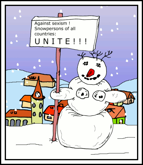 Cartoon: Snowpersons of all countries UNITE 1