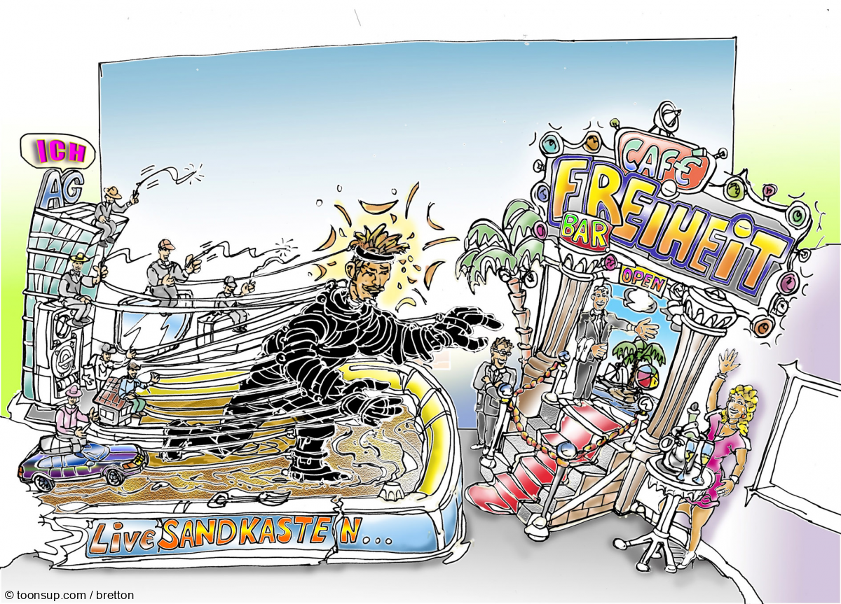 Caricature: Café Freiheit, dt. 1