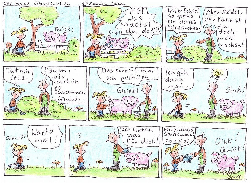 Comic: Das blaue Schweinchen 1