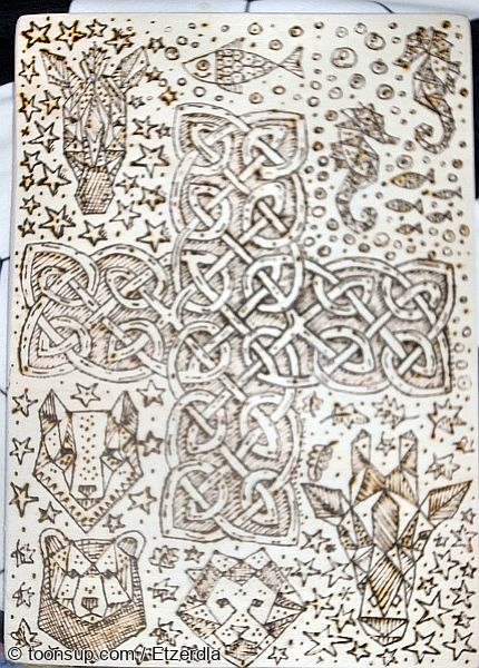 Photo: Angewandte Relativitätstheorie und die theorie des mehrdimensionalen Raumes  (Brandmalerei) 2