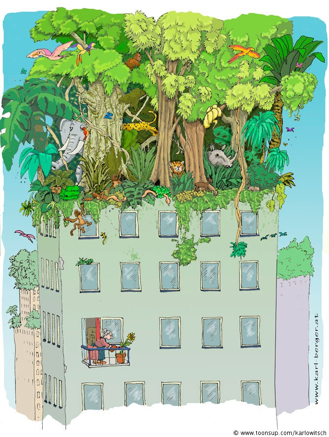 Illustration: Regenwald macht Stadturlaub 1