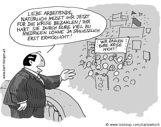Cartoon: Für die Krise zahlen 1