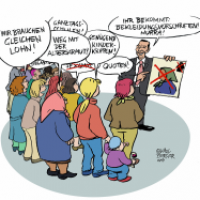 Kanzler Kern beglückt die Frauen