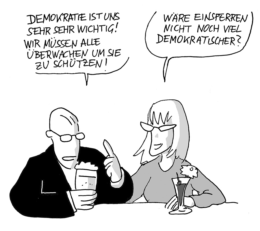 Cartoon: Demokratie schützen 1