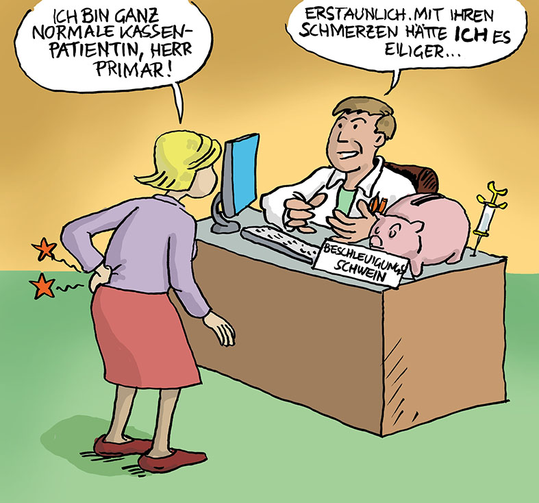 Cartoon: Zwei Klassen Medizin 1