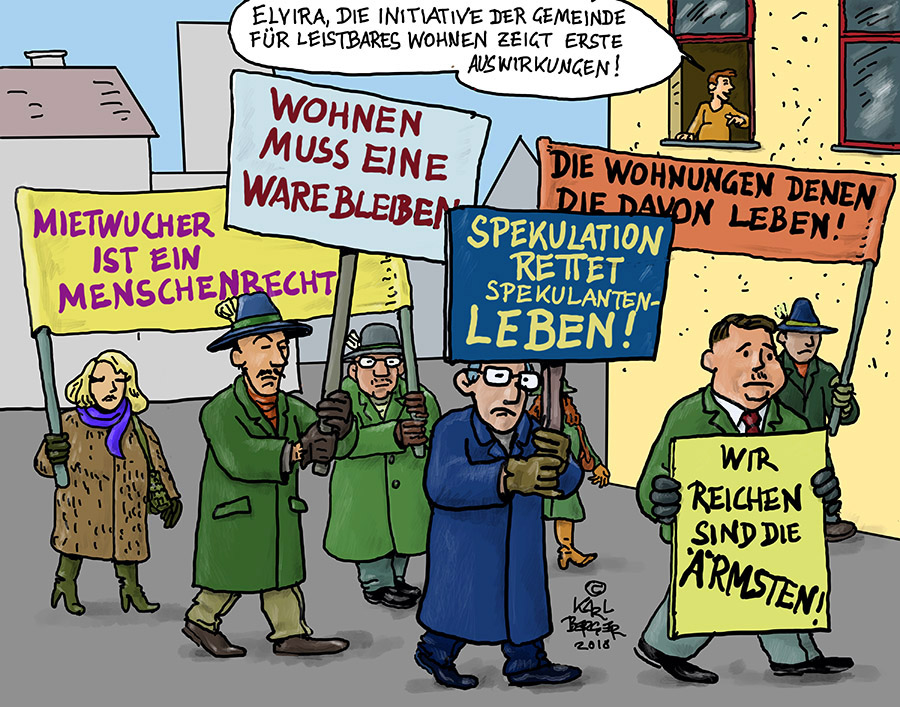 Caricature: Spekulantendemo 1