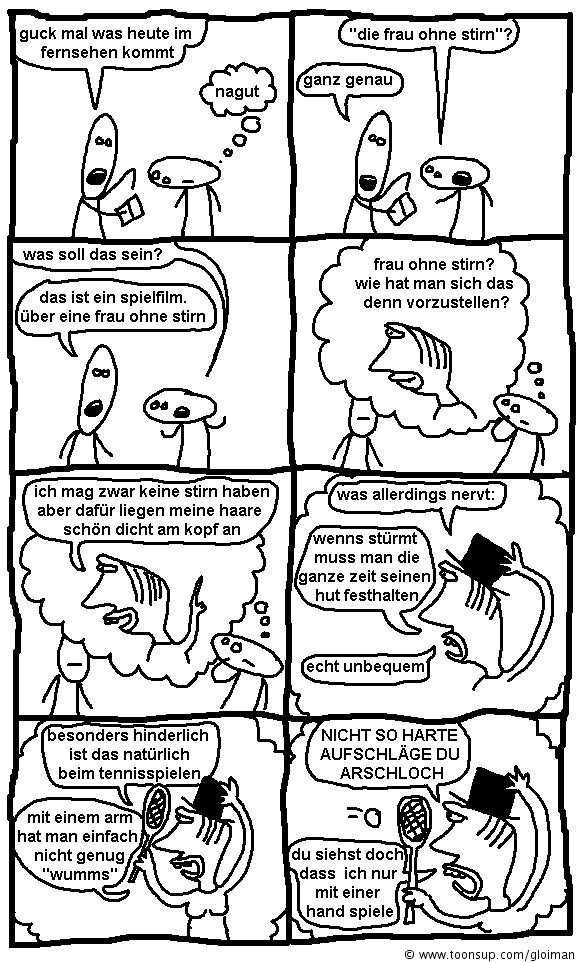 Comic: Frau ohne Stirn 1
