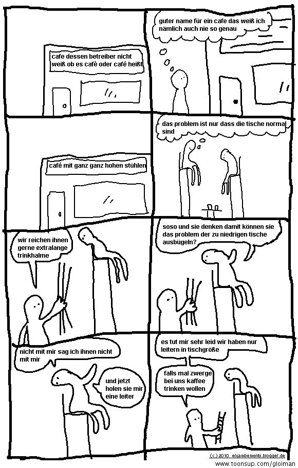 Comic: Ein gutes und ein schlechtes Beispiel für ein Cafe 1