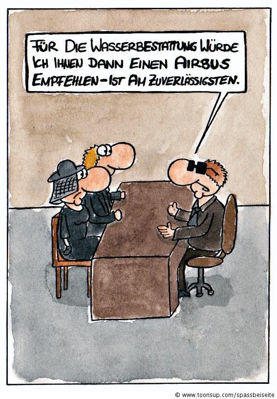 Cartoon: Airbus Wasserbestattung 1