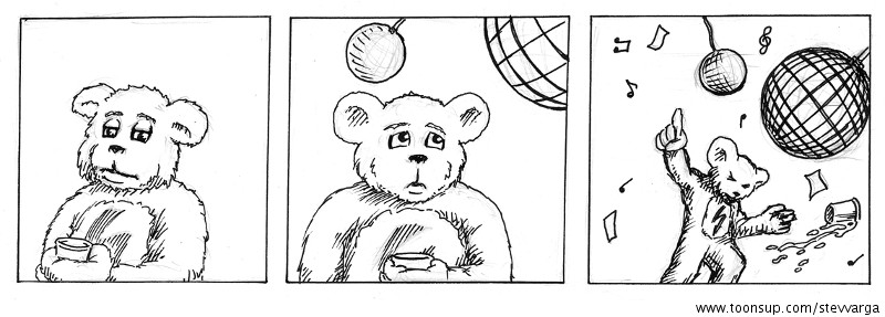 Comic: Elektrobär - 3-Panel-Comic a&b 1