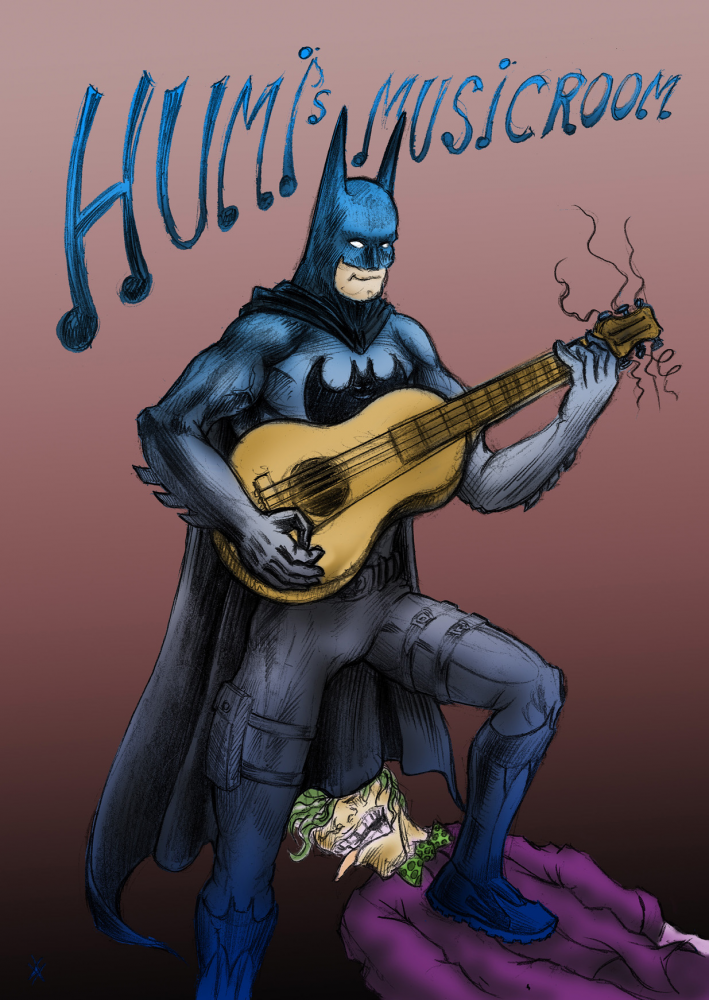 Illustration: Batman - Jugendclub Humi - Musicroom - Entwurf 1