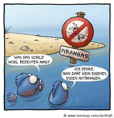 Cartoon: Piranha-Picknick (No. 81) 1