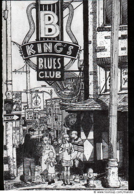 Concept Art / Character Design: drawing beale st memphis 1