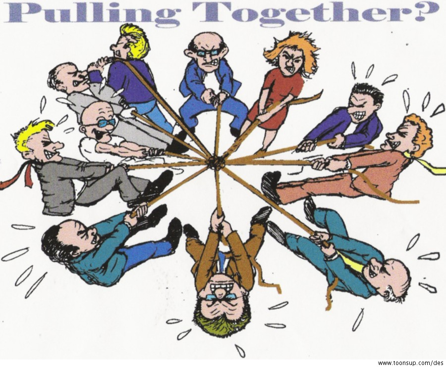 Cartoon: Work ? - Let's All Pull Together Lads. 1