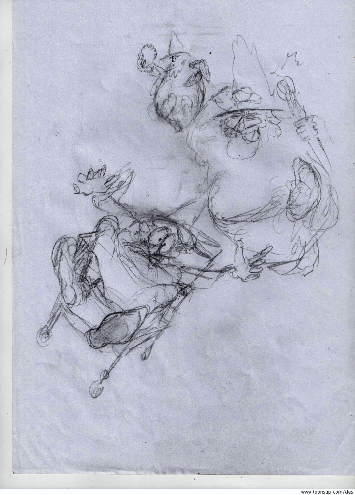 Cartoon: Pratchett's Wizards - sketches 4