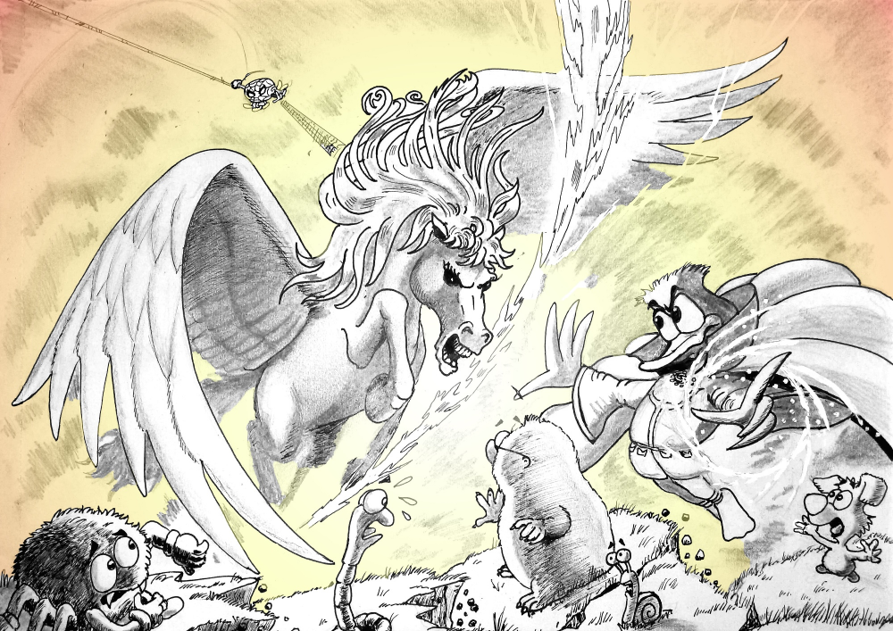 Cartoon: Duck Strange vs the Night Mare, Sinnario! Work in Progress. 2