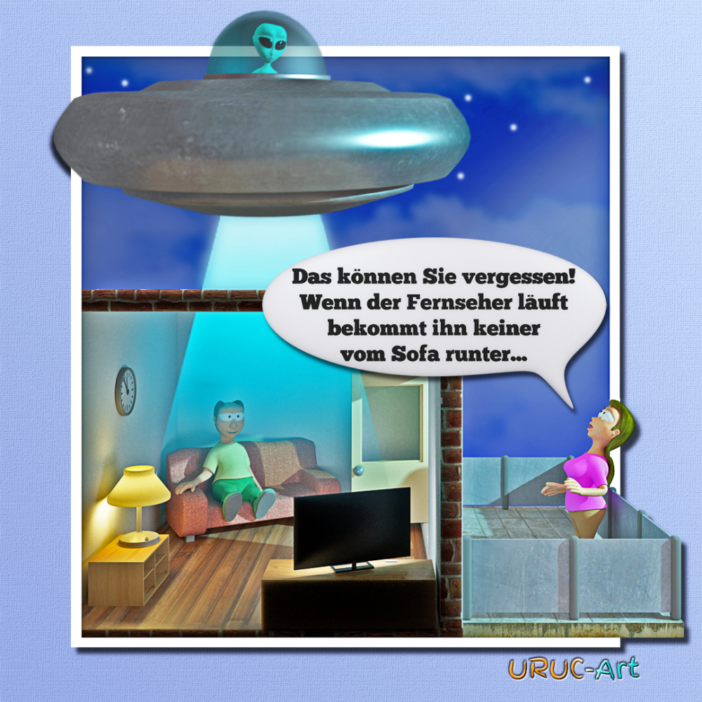 Cartoon: UFO-Entführungsversuch 1