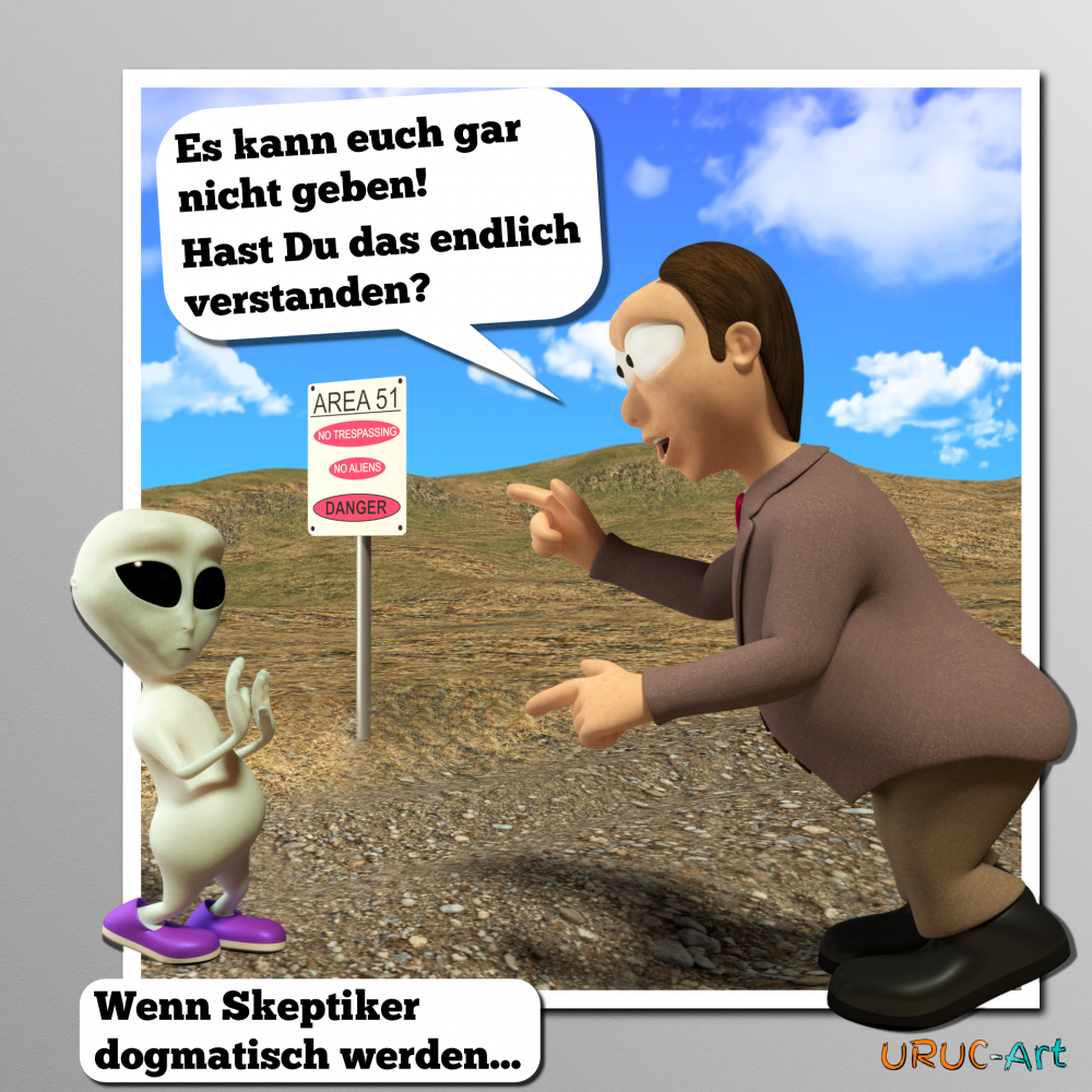 Cartoon: Alien Skeptiker 1