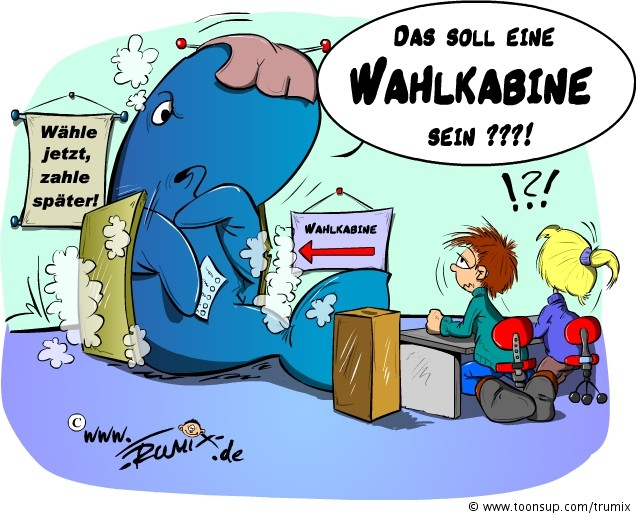 Cartoon: Wahlkabine 1