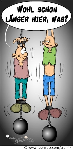 Cartoon: Hängengeblieben 1