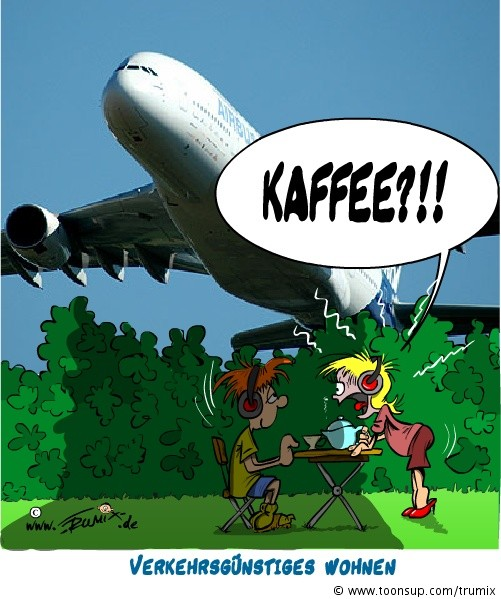 Cartoon: Verkehrsgünstiges Wohnen 1