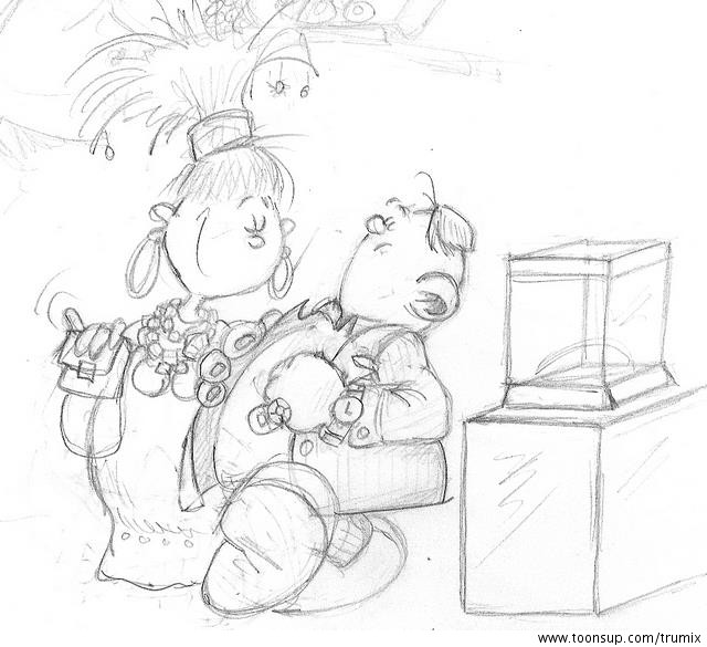 Concept Art / Character Design: Skizze: Neulich bei einer Gala 1