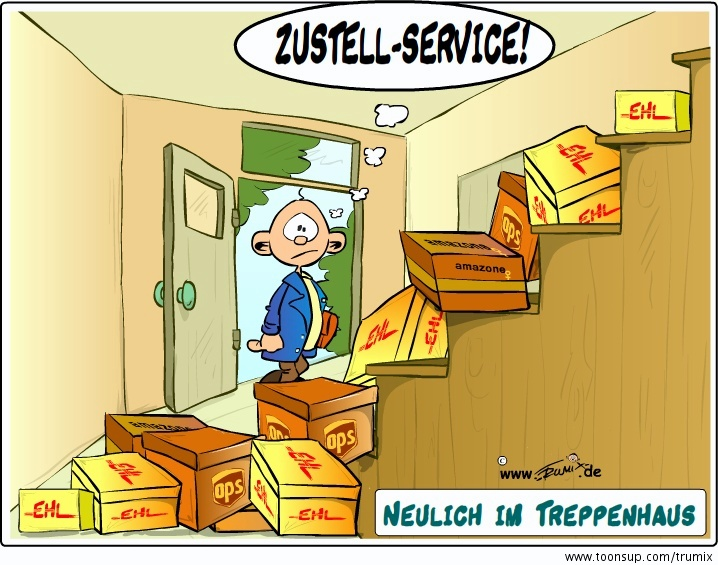 Cartoon: Neulich im Treppenhaus 1