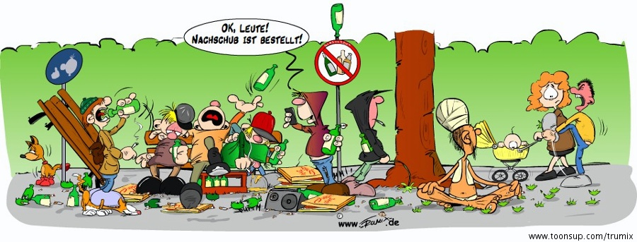 Cartoon: Auftragsarbeit: Party 1