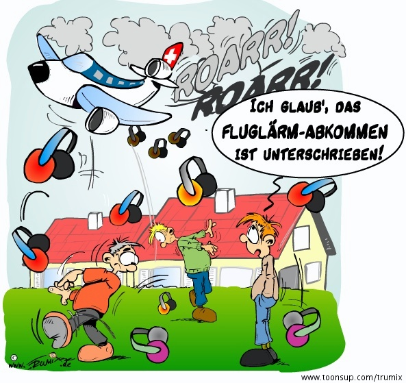 Cartoon: Deutsch-Schweizer Fluglärmabkommen 1