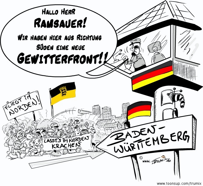Cartoon: Deutsch-Schweizer Fluglärmabkommen 1