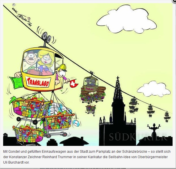 Cartoon: Gondeln über Konstanz 1