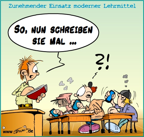 Cartoon: Moderne Lehrmittel 1