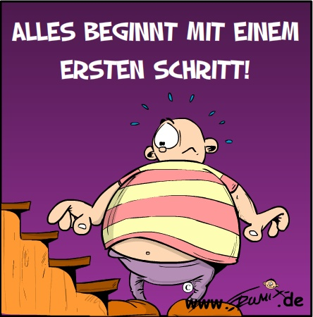 Cartoon: Der erste Schritt ... 1