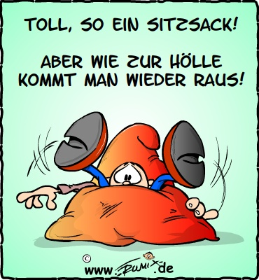 Cartoon: Sitzsack-Dilemma 1