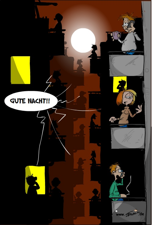 Cartoon: Moderne Kommunikation unter Nachbarn 1