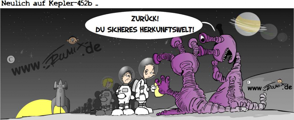 Cartoon: Neulich auf Kepler-452b 1