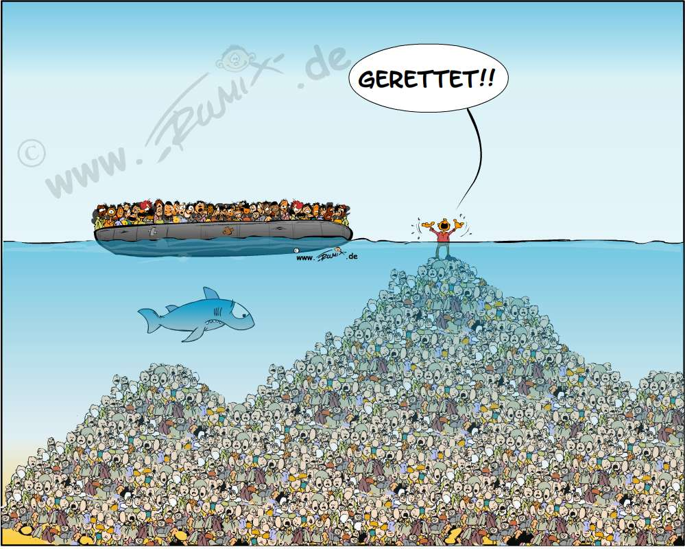Cartoon: Gerettet! 1