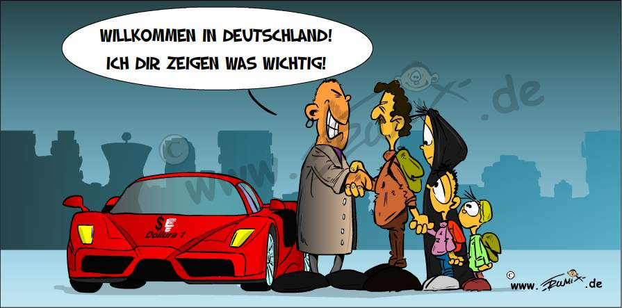 Cartoon: Welcome refugees ... 1