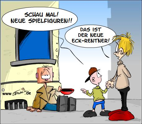 Cartoon: Neue Spielfigur, der Eckrentner 1